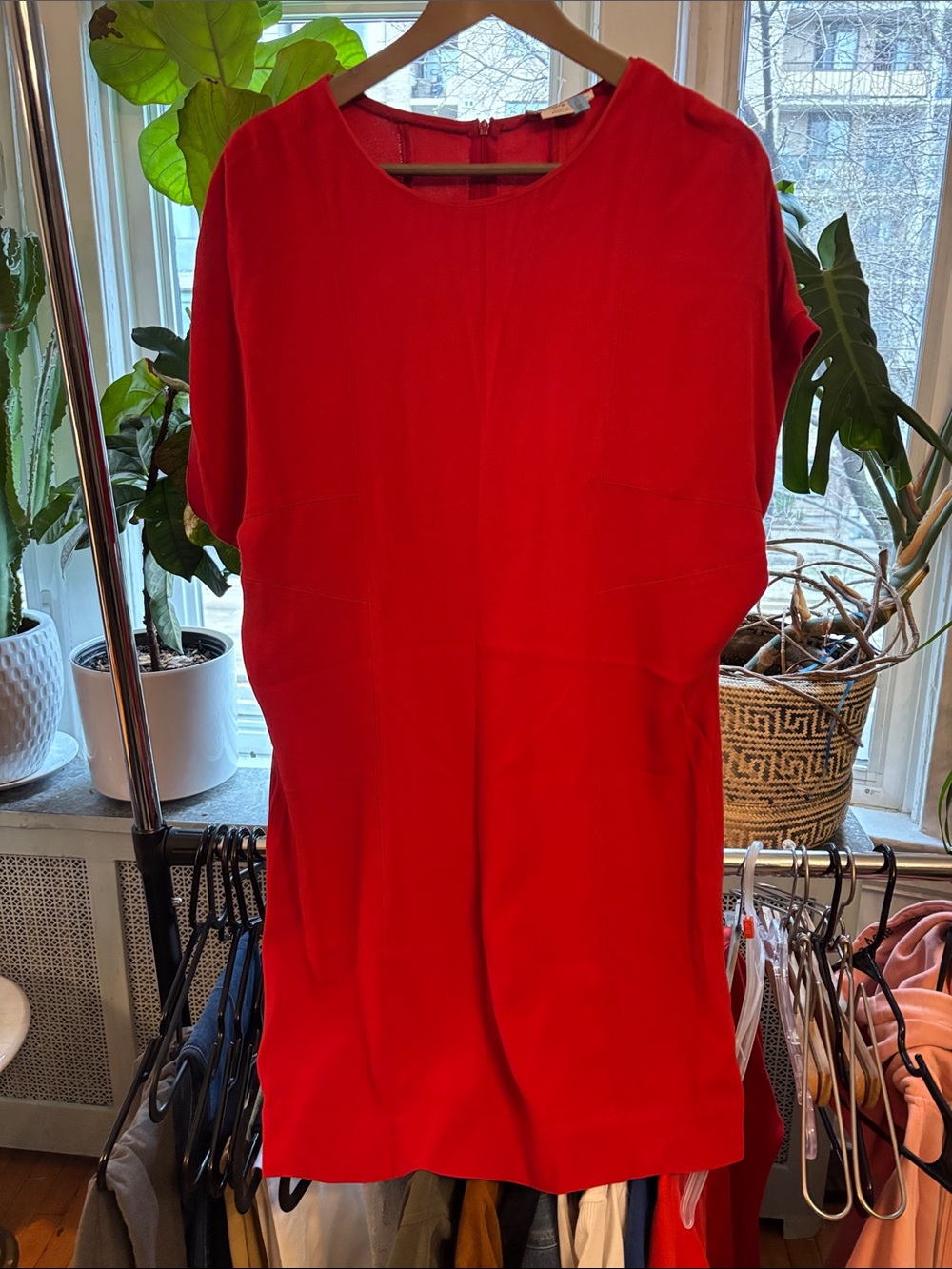 Lacoste Red Short-Sleeve Shift Dress